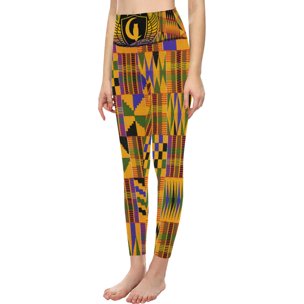 KENTE ATEF CROWN All Over Print High-Waisted Leggings