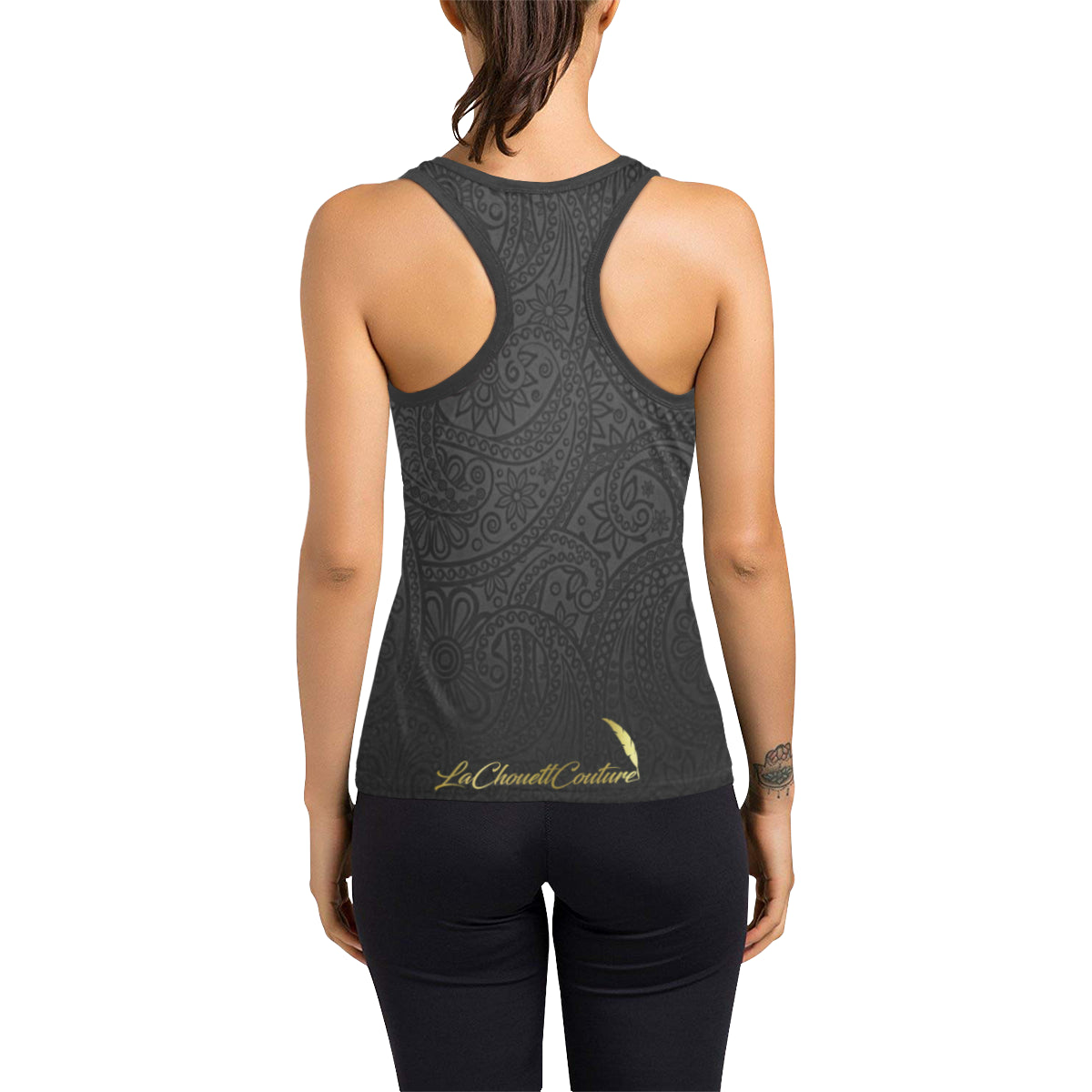 LUXURY BLACC GANG Women's Racerback Tank Top (Model T60)