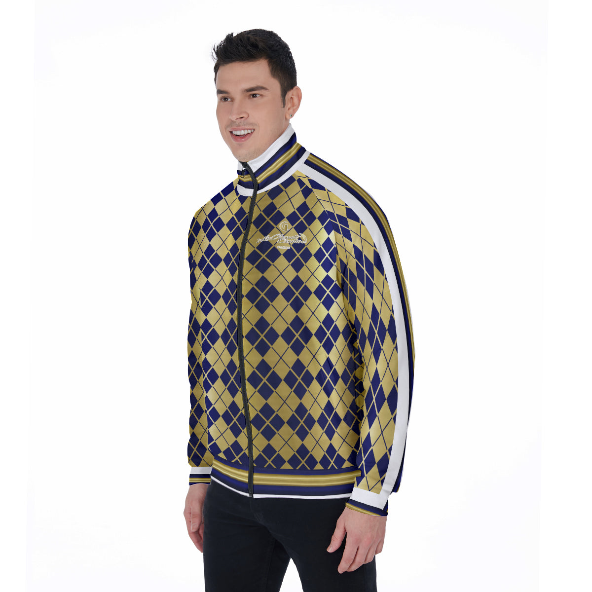ARLEQUIN BLUE Stand Collar Jacket