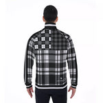 FLEXIN PLAID GREY Men's Stand Collar Jacket