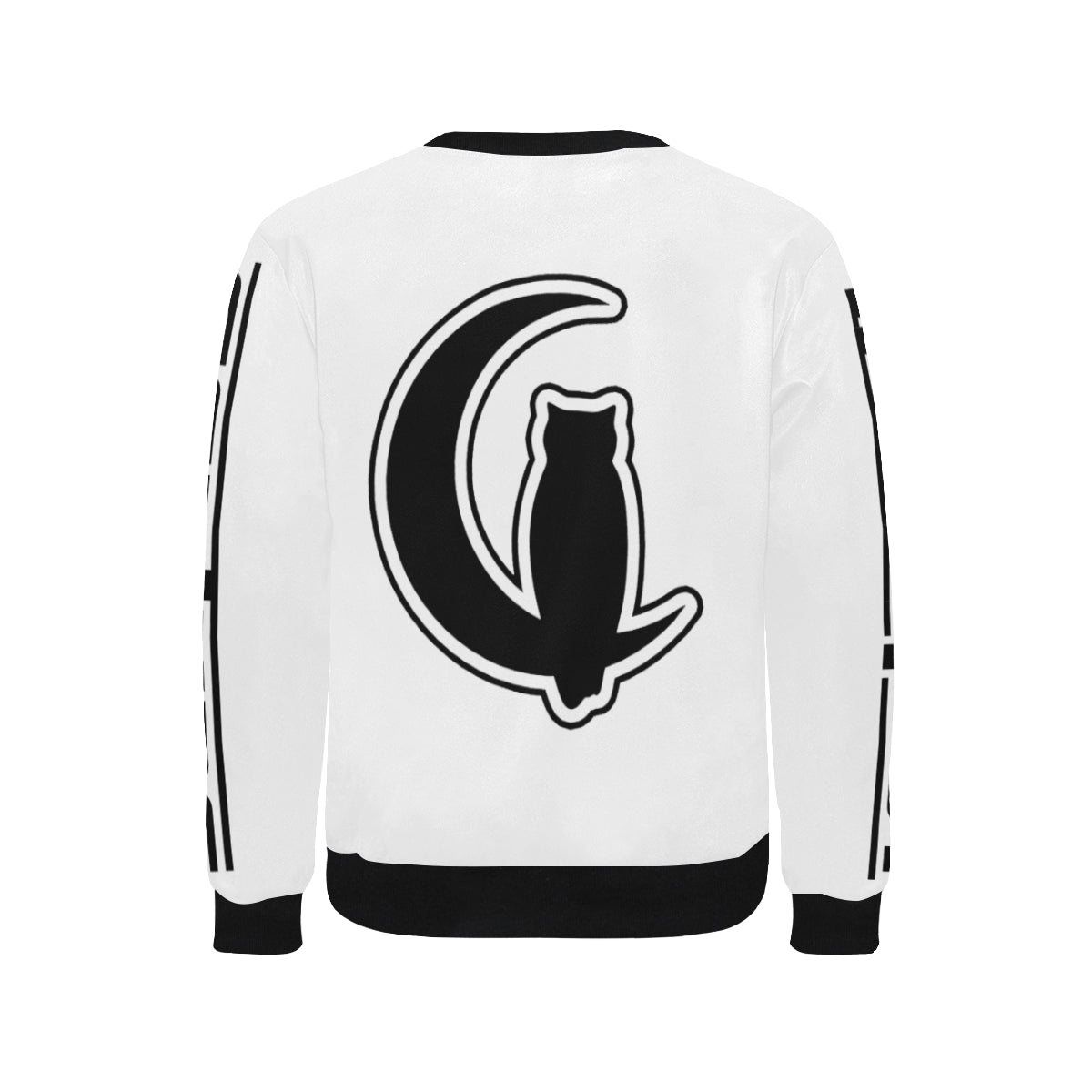 BLACC BORDER WHITE Men's Rib Cuff Crew Neck Sweatshirt
