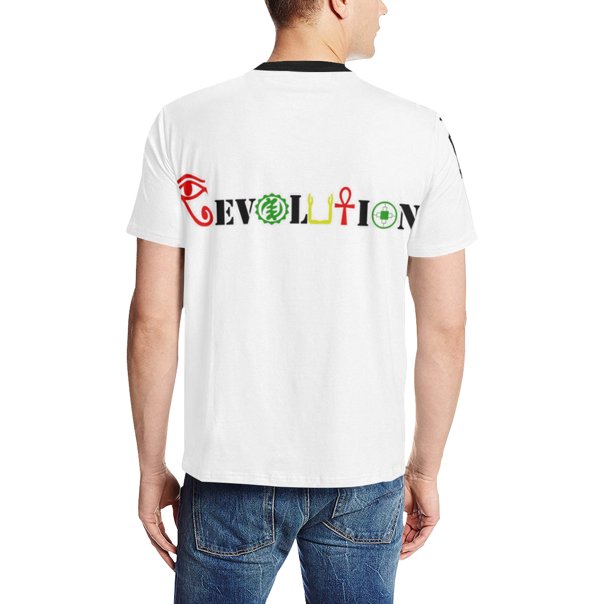 REVOLUTION Men's All Over Print T-Shirt (Solid Color Neck) (Model T63)