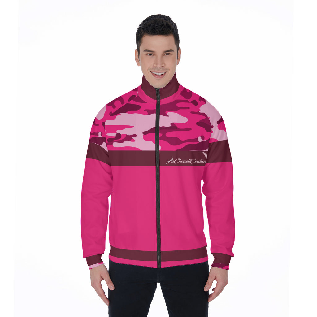 CAMOUFLAGE PINKISH Stand Collar Jacket