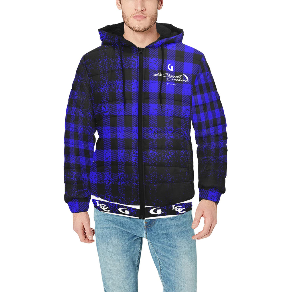 DUSTY PLAID Men's Padded Hooded Jacket