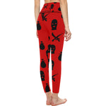 DRILLIN RED All Over Print High-Waisted Leggings