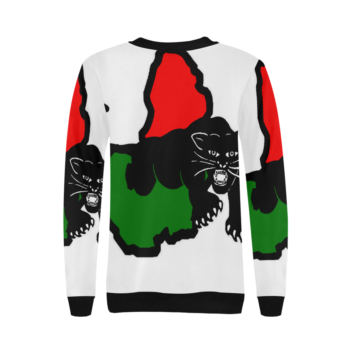 BLACC KMT PANTHER Women's Rib Cuff Crew Neck Sweatshirt