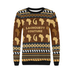 AFRIKA ORNEMENT Women's Rib Cuff Crew Neck Sweatshirt