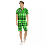 FLEXIN PLAID FLUO Men's Short Sleeve Shirt Sets