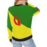 YANA FLAG Women's Rib Cuff Crew Neck Sweatshirt