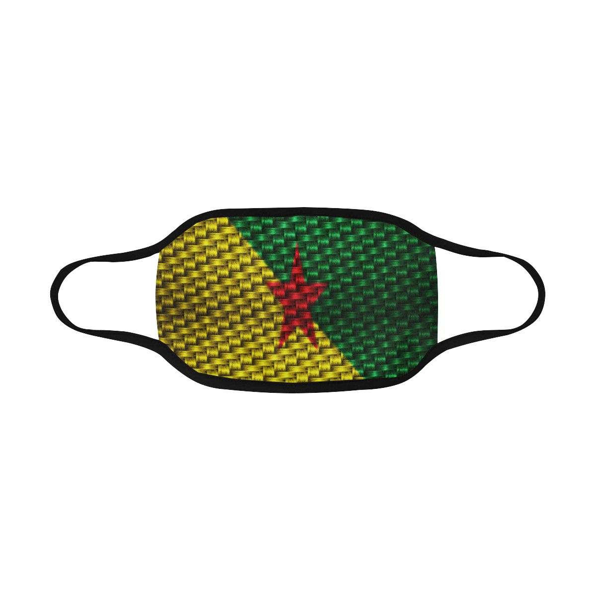 FR GUYANA FLAG Mouth Mask in One Piece (2 Filters Included) (Model M02)