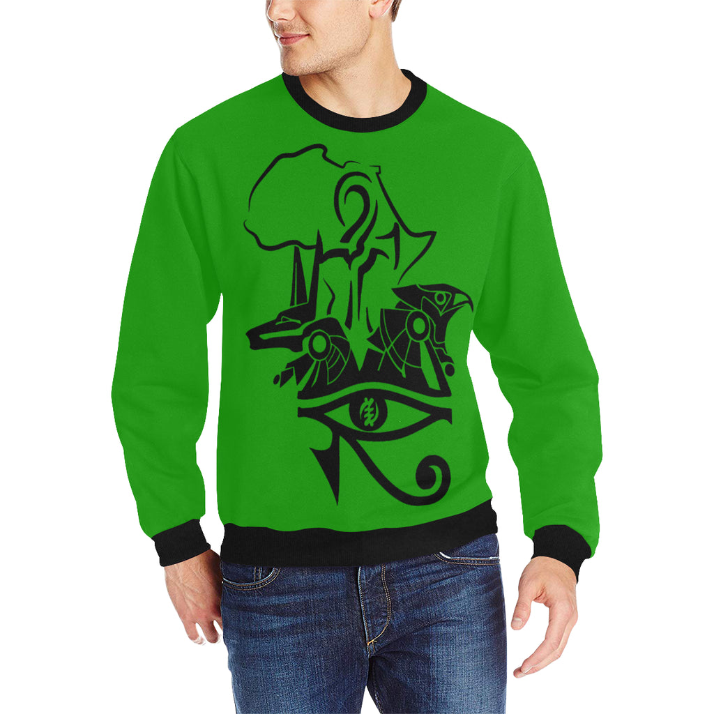 ANUBIS AND HERU GRN Men's Rib Cuff Crew Neck Sweatshirt