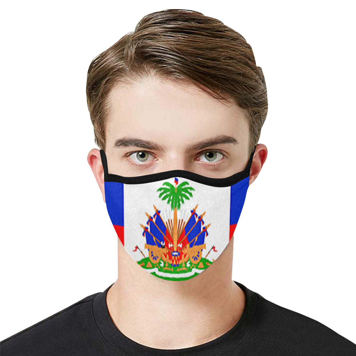 HAITI FLAG Mouth Mask in One Piece (2 Filters Included)