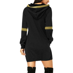 ANKH UDJA SENEB GOLD All Over Print Hoodie Mini Dress