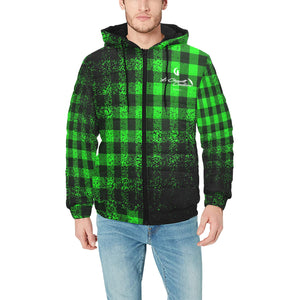 DUSTY PLAID Men's Padded Hooded Jacket