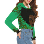 TROPICAL KWEEN All Over Print Crop Hoodie for Women