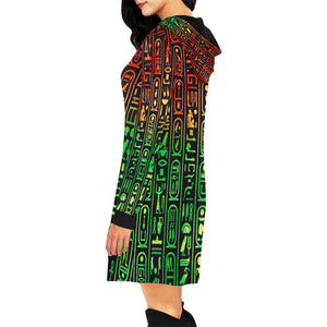 RASTAGLYPH All Over Print Hoodie Mini Dress (Model H27)