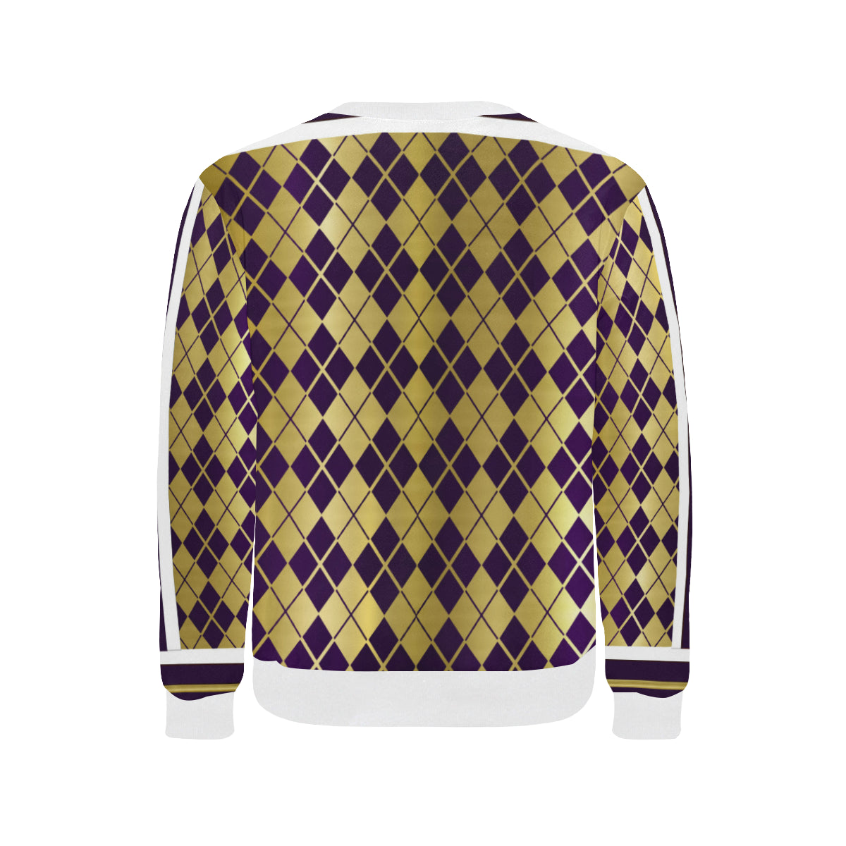 ARLEQUIN GRAPE Men's Rib Cuff Crew Neck Sweatshirt