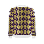 ARLEQUIN GRAPE Men's Rib Cuff Crew Neck Sweatshirt