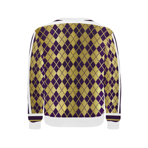 ARLEQUIN GRAPE Men's Rib Cuff Crew Neck Sweatshirt