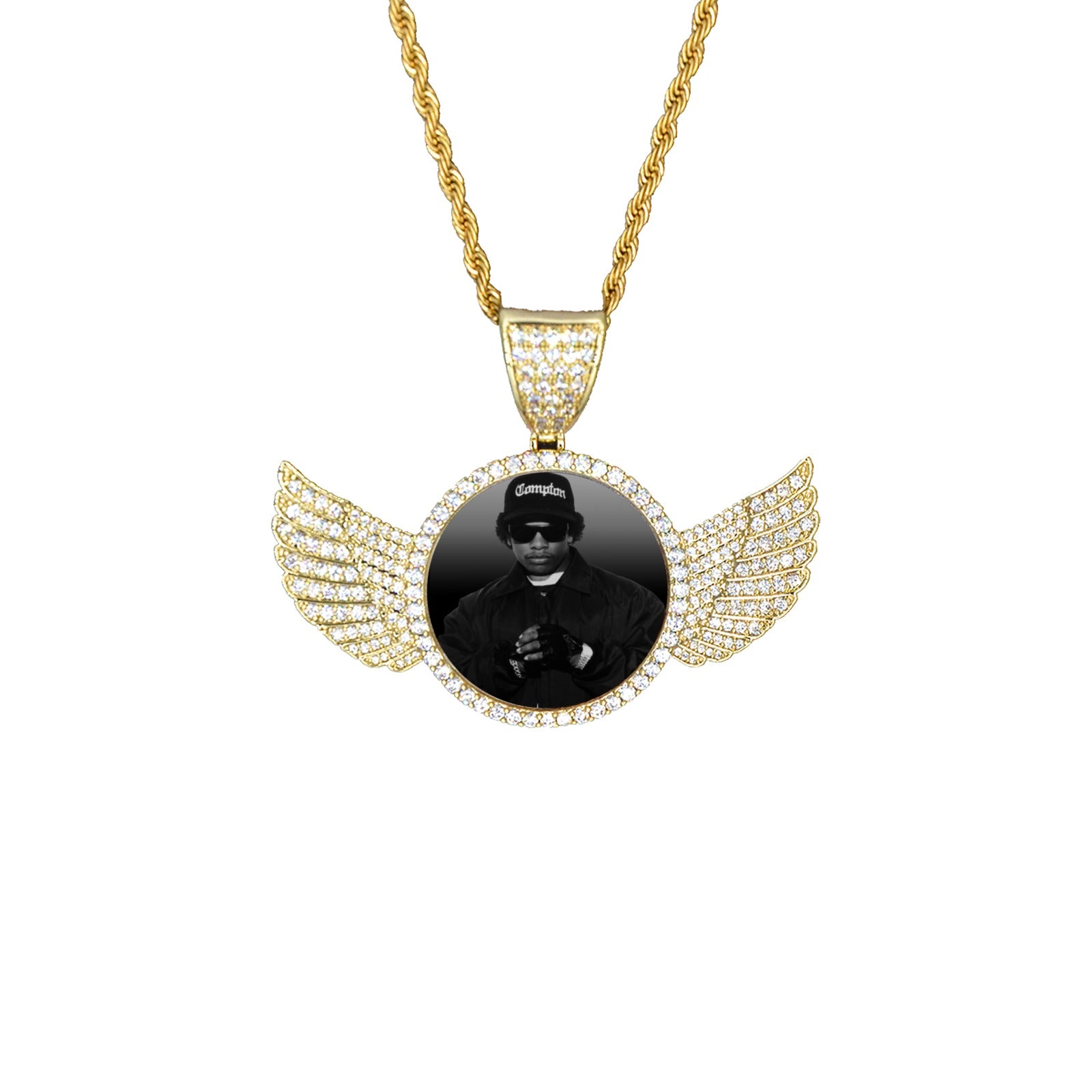 EAZY DUZ IT Wings Gold Pendant with Rope Chain