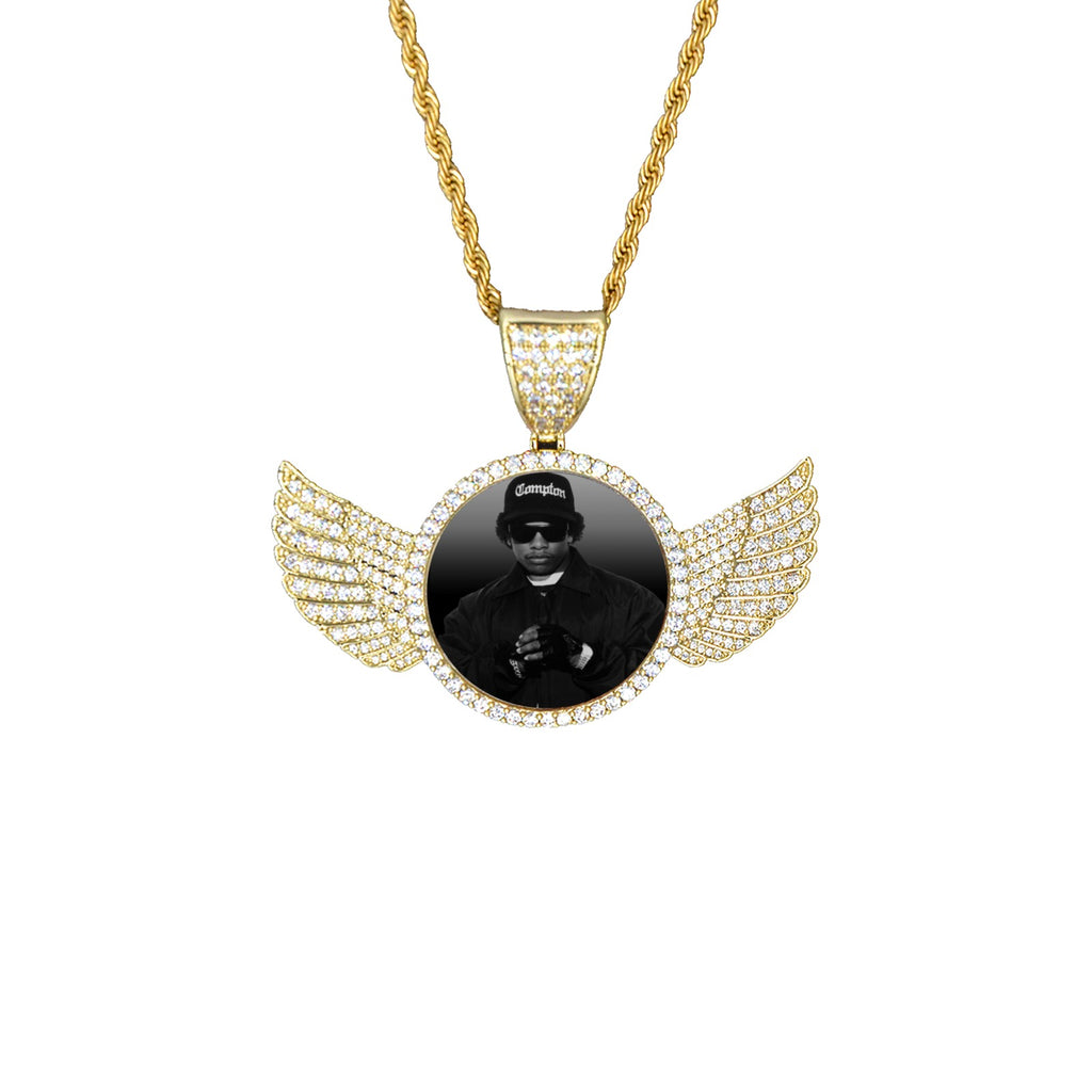 EAZY DUZ IT Wings Gold Pendant with Rope Chain