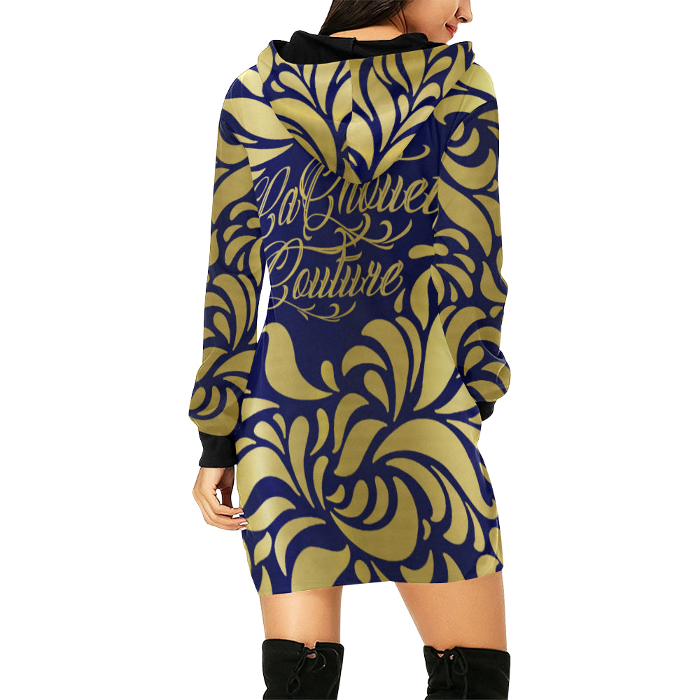 GORGIOUS LEAF BLGLD All Over Print Hoodie Mini Dress