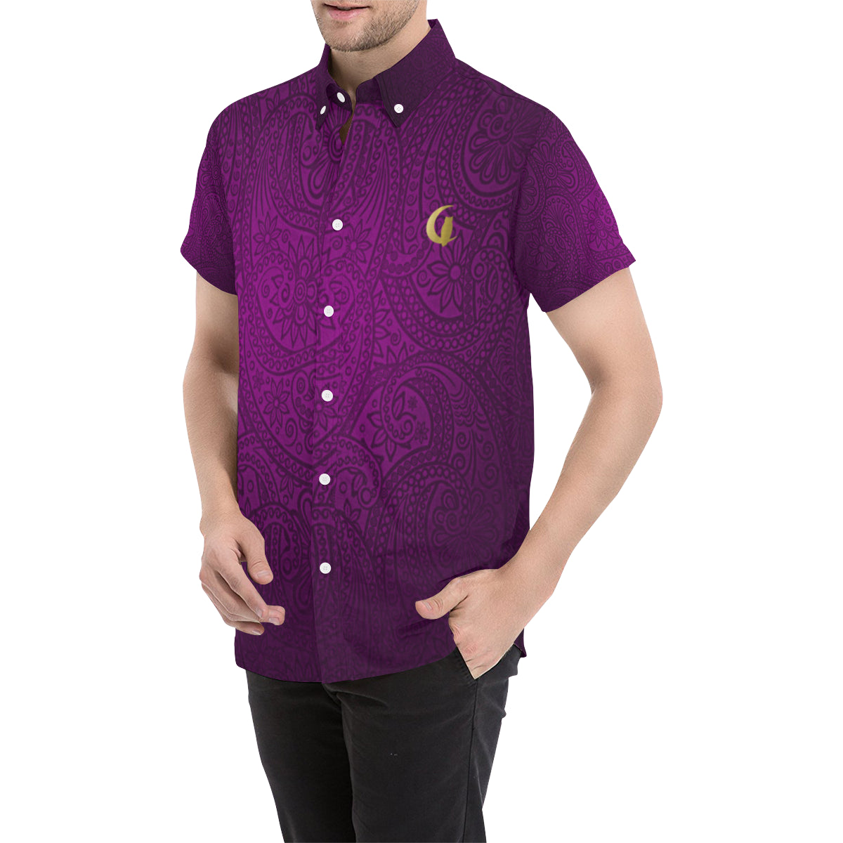BANDANA LUXURY GRAPES Men's All Over Print Short Sleeve Shirt