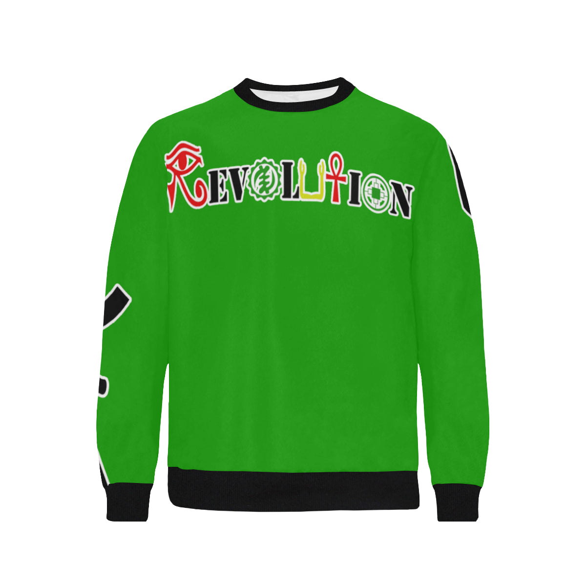 REVOLUTION GRN Men's Rib Cuff Crew Neck Sweatshirt