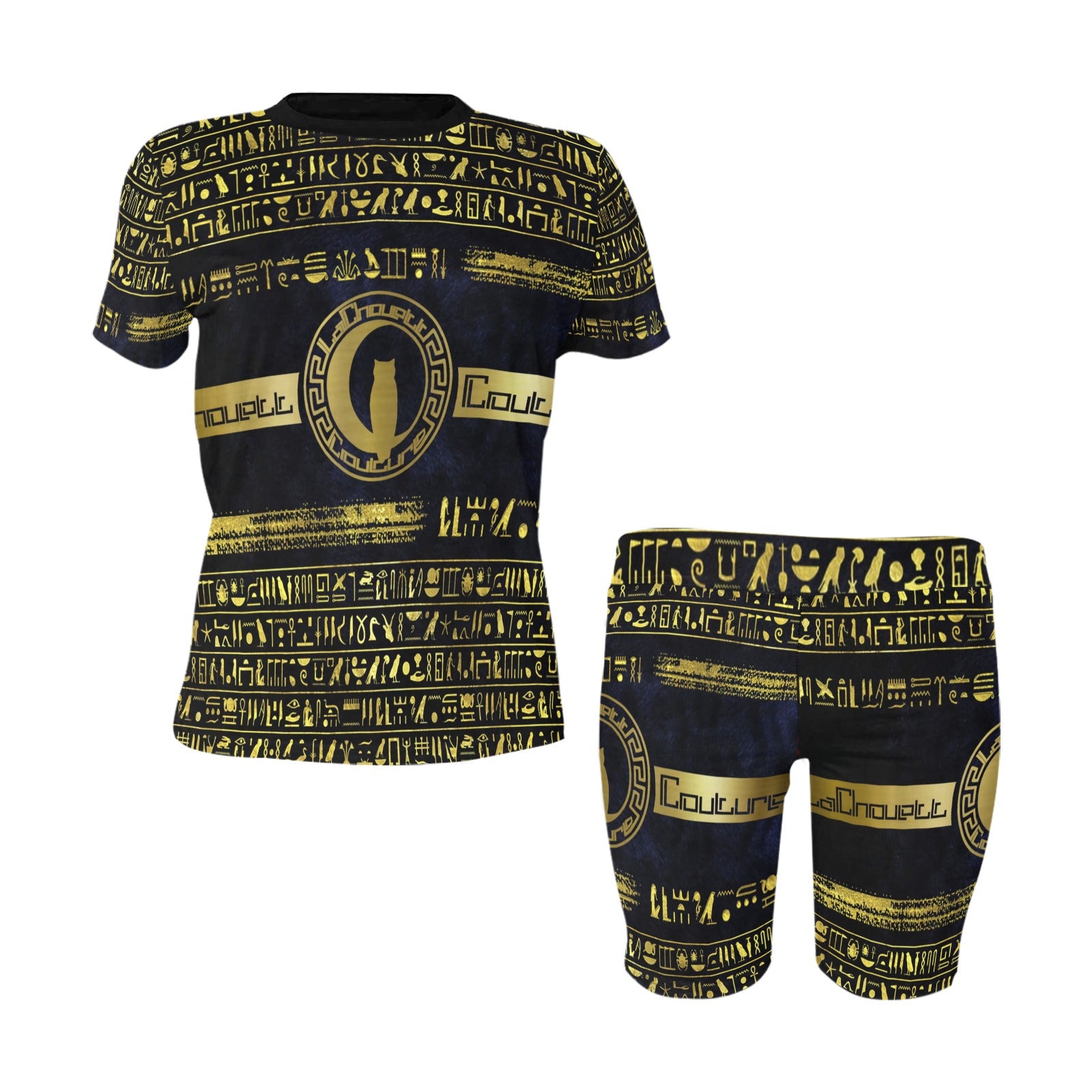 HIEROGLYPH DELUXE Women's Short Yoga Set