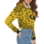BANDANA LK All Over Print Crop Hoodie for Women