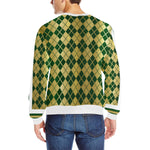 ARLEQUIN GREEN Men's Rib Cuff Crew Neck Sweatshirt