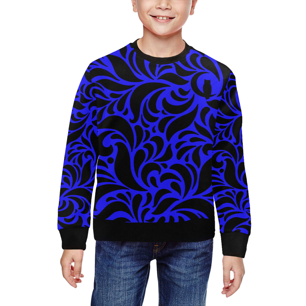 GORGIOUS LEAF BLU All Over Print Crewneck Sweatshirt for Kids (Model H29)