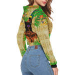 TROPICAL Kween PAPYRUS All Over Print Crop Hoodie for Women
