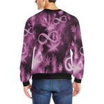 INFINITY PURPLE COSMOS Men's Rib Cuff Crew Neck Sweatshirt (Model H34)
