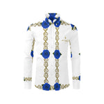 BLUE ROSES OWL Men's All Over Print Casual Dress Shirt