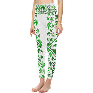 SUPER WEED All Over Print High-Waisted Leggings (Model L36)