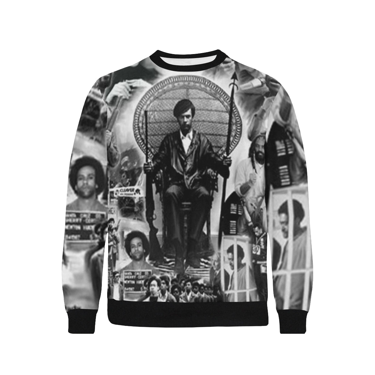 BLACK PANTHER PARTY Men's Rib Cuff Crew Neck Sweatshirt