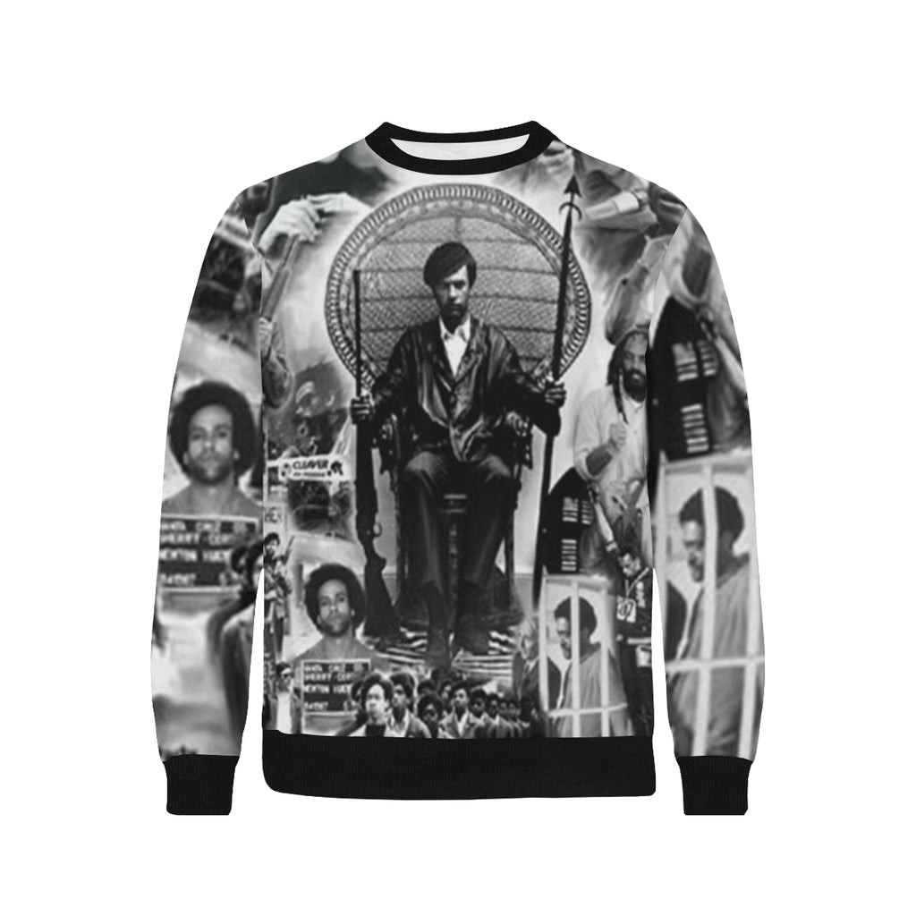 BLACK PANTHER PARTY Men's Rib Cuff Crew Neck Sweatshirt