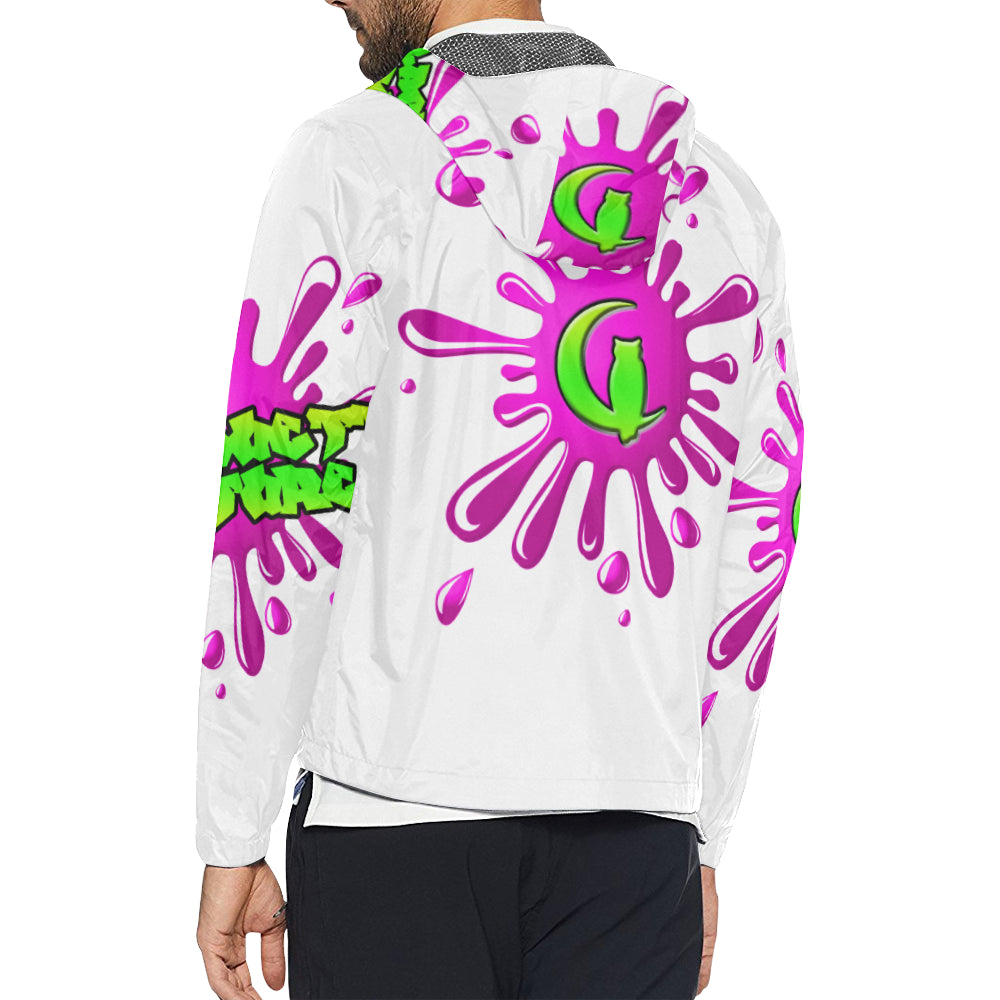 SPLASH OUT WHT All Over Print Windbreaker for Unisex