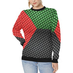 MADA FLAG Women's Rib Cuff Crew Neck Sweatshirt (Model H34)