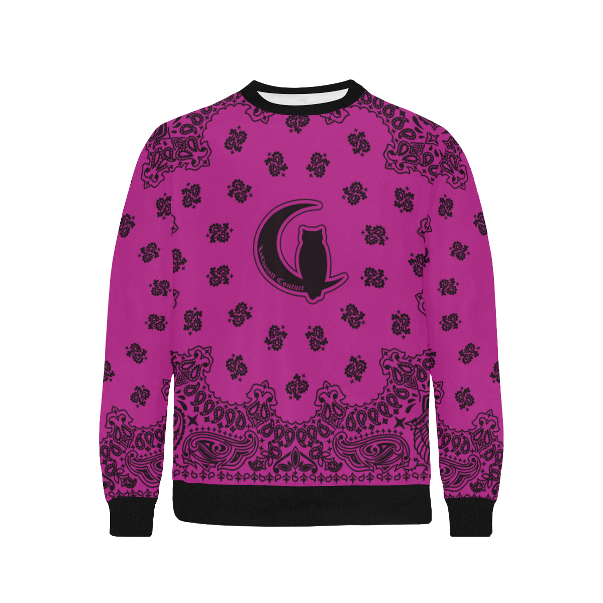 BANDANA PURPLE Men's Rib Cuff Crew Neck Sweatshirt