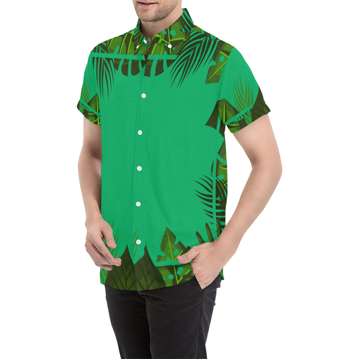 TROPICAL Men's All Over Print Short Sleeve Shirt