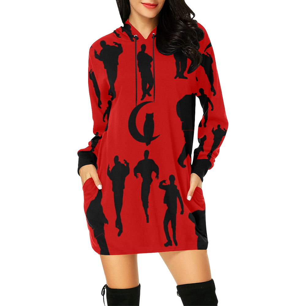 B-WALK All Over Print Hoodie Mini Dress