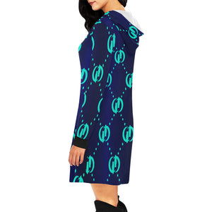 GOODIE BLUESKY All Over Print Hoodie Mini Dress