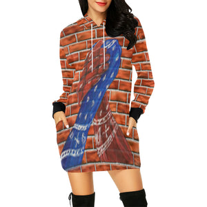 GANG UNITED ON WALL All Over Print Hoodie Mini Dress