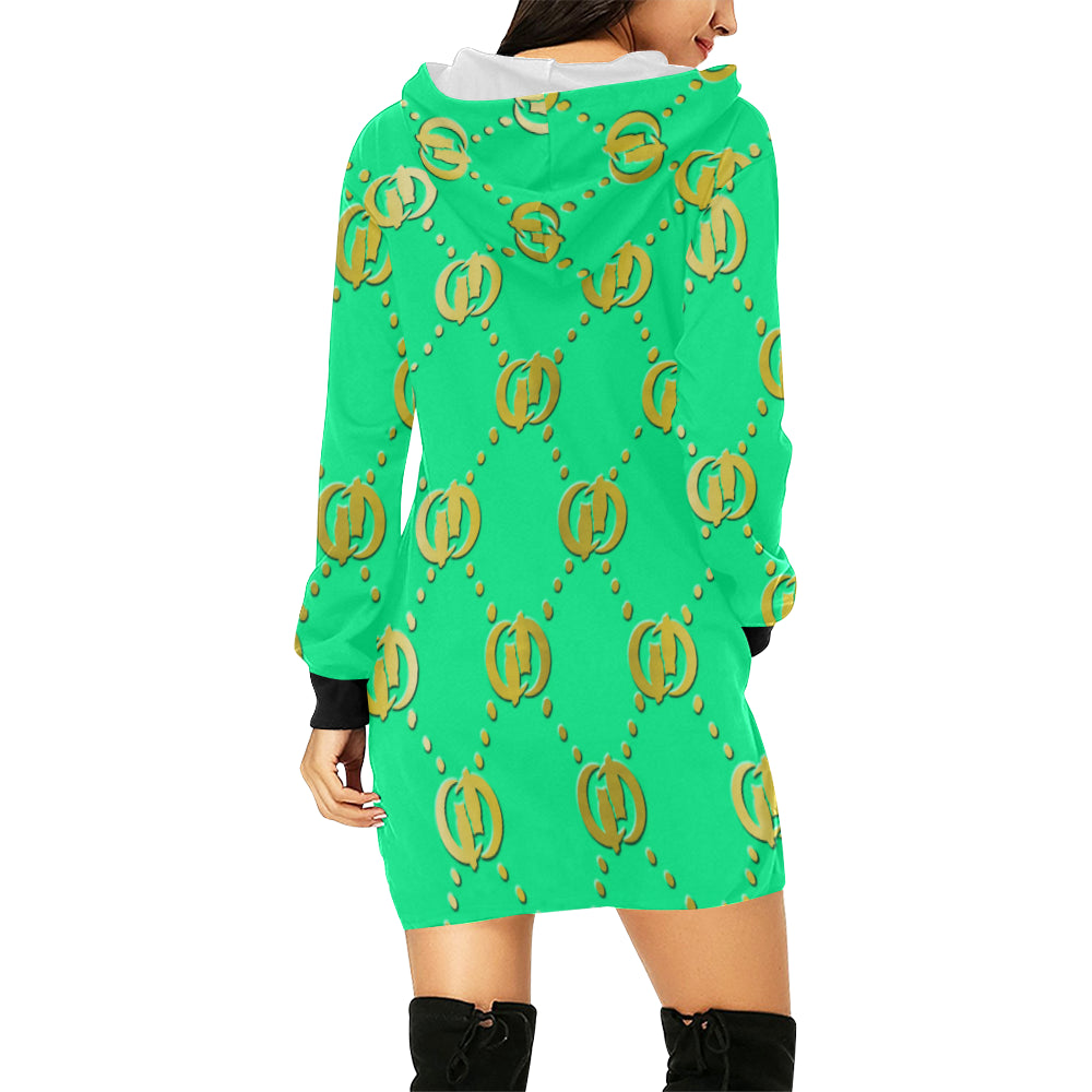 GOODIE TG All Over Print Hoodie Mini Dress