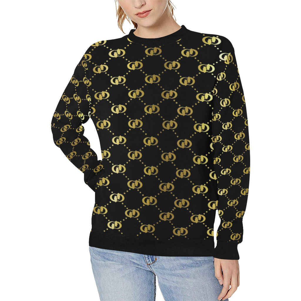 EXCELLENCE BLCCGLD Women's Rib Cuff Crew Neck Sweatshirt