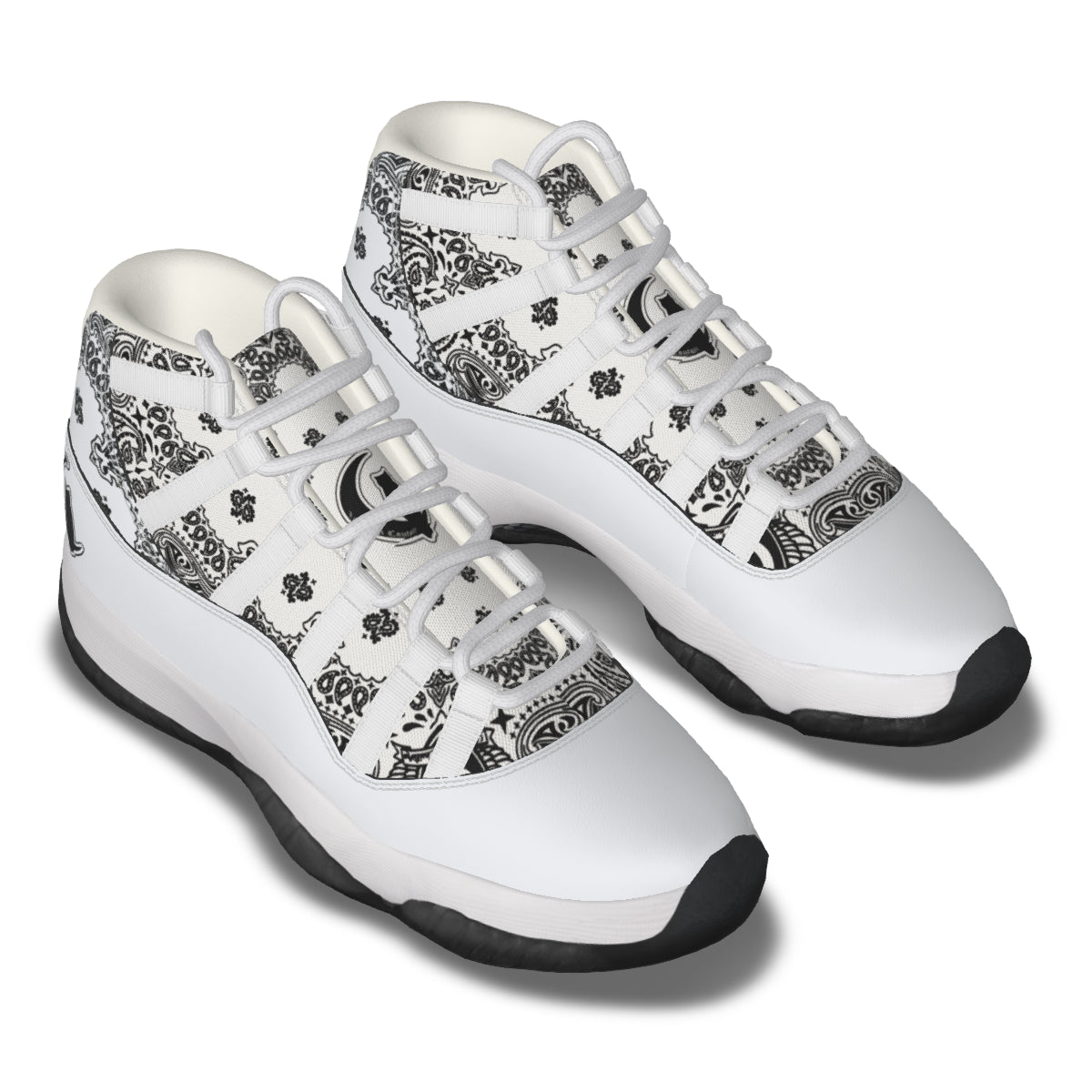 BANDANA WHT Men's High Top Basketball Shoes