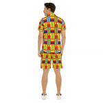KENTE BLUE Men's Short Sleeve Shirt Sets