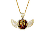 THUG PHAROAH Wings Gold Photo Pendant with Rope Chain